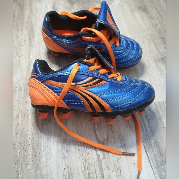 Diadora Toddler Size 8T Soccer Cleats Blue & Orange - Picture 4 of 7